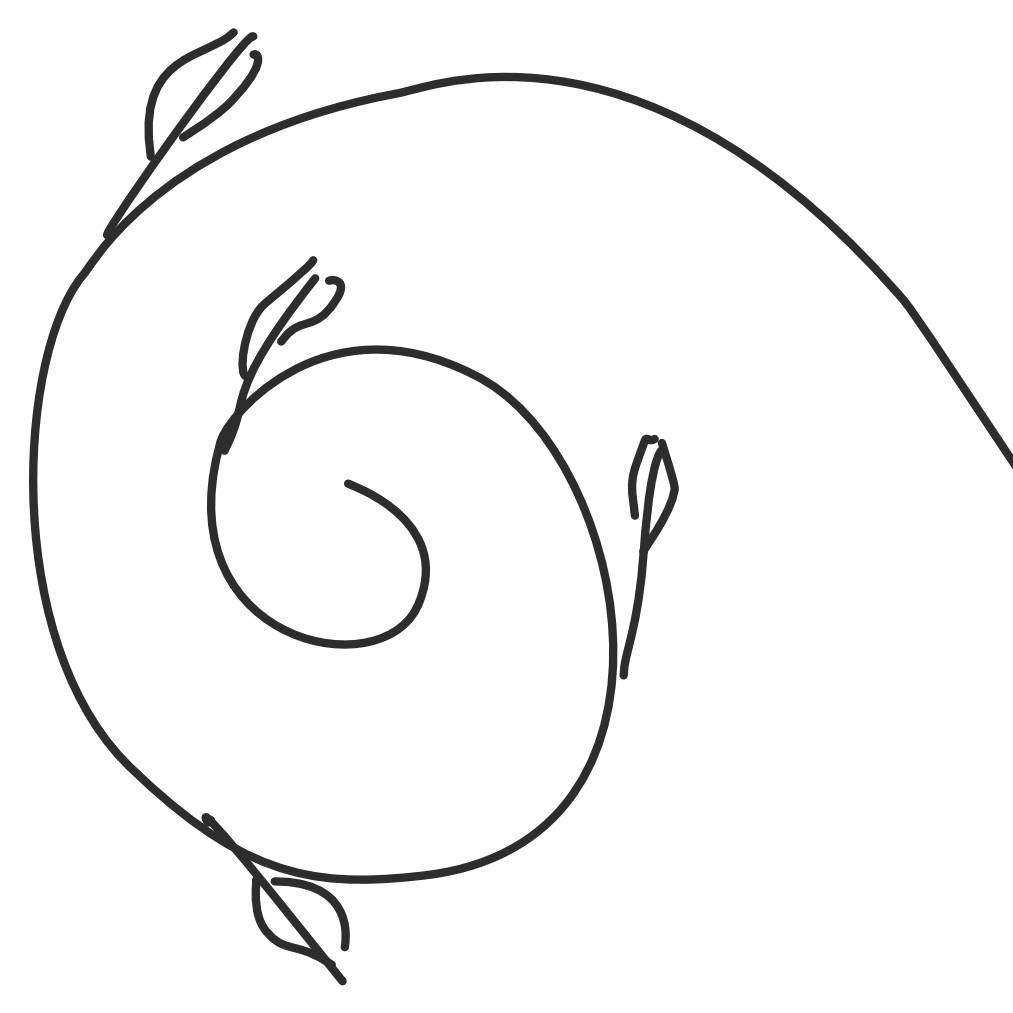 Spiral with leaves